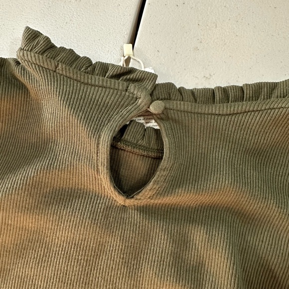 NWT MNG Mango Womens Long Sleeve Green Top w/ Keyhole Button Close Size XXL - Picture 2 of 5